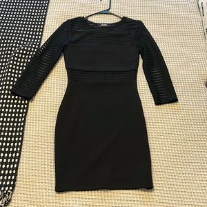 Like new lulus black mini dress with mesh detail size XS
